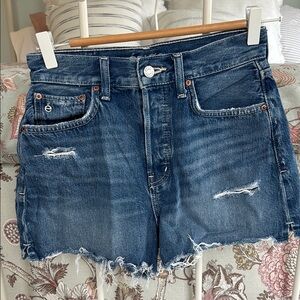Etica Blue Jean Shorts Distressed High-Waisted size 25